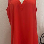 NYDJ ‎ Sleeveless Pleat Back Orange Blouse size M Photo 0