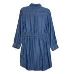 American Eagle Chambray Cotton Mini Shirt Dress Size M Blouson Coastal Cowgirl Blue Size M Photo 3