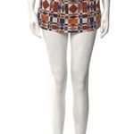 Sézane Sezane Bow Front Skirt Mini 70s Ditsies Size 36 US 4 Geometric Brown Orange NWOT Photo 1