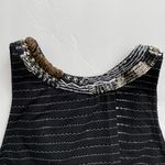 Free People  Black Embellished Cropped Beaded Split Tulip Back Tank Size XS Photo 3