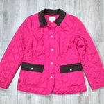 Charter Club Pink Quilted Jacket with Brown Trim M Photo 0