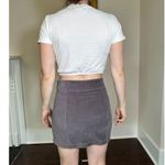 POL  Grey Corduroy Moto Style Studs Zippers Mini Size Large Photo 1