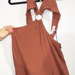 We Wore What NWT Cappuccino Brown Shell Chain Halter Midi Dress Size Large Photo 6