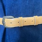 BYBLOS Leather Brass Buckle Womens Belt Sz EU 95 Medium Yellow Italy Adjustable Photo 2