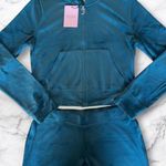 Juicy Couture 🔥 OG Bling Velour Iconic Tracksuit Hoodie & Pants Sea Dark Teal XL Photo 9