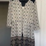 Signature Studio  Ivory Dress w Floral & Lace & Tassels 3/4 Sleeve Large Photo 0