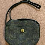 Vintage EUC Christian Koban Paisley Leather And Fabric Italian Purse Green Blue Photo 0