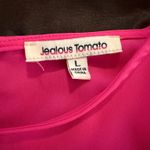 Jealous Tomato  NWOT Pink and White Ruffle Pleated Sleeve Top Photo 3