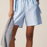 J.Crew NWT Araks X light blue pajama shorts in cotton-silk voile blend Photo 0