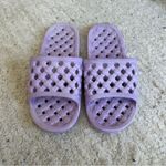 Lavender Women's Comfort Slippers/ slide sandals with smiley faces Purple Size 5.5 Photo 2