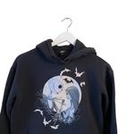 Disney  Nightmare Before Christmas  Black  Raw Hem Cropped Jack Sally Hoodie SZ S Photo 1