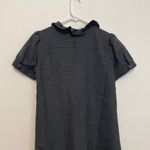 J.Crew Phoebe Ruffle Dress Solid Dark Gray Charcoal WOOL Blend Short Sleeve 2 Photo 13