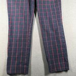 Banana Republic  Sloan Plaid Pants Womens 6 Navy Red Career Dress Trousers Crops Photo 2