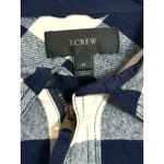 J.Crew  Buffalo Plaid Shirt Jacket Blue Ivory Pullover Women's Medium Shacket Photo 2