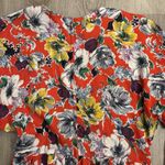 Kenar Vintage Ann Tjian  2 Red‎ Floral 3/4 Sleeve Dress  Size 6 Photo 3