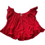 We The Free UO Urban Outfitters Mint Julep Ruffle Off shoulder top Red Size XS Photo 6