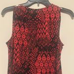 AGB Women's Sleeveless Top with Red and Black Pattern Photo 2