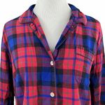 J.Crew Red/Blue Plaid Flannel Button Down Pajama Top Photo 1
