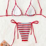 SheIn Bikini Set Blue White Red Photo 1