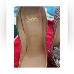 Christian Louboutin  Glitter So Kate 120 Pumps 36 Rosette Gold, New 38.5 Photo 6