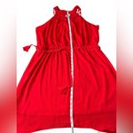 No Boundaries  juniors XXL (19) Red lattice collar shark‎ bite dress tie Photo 6