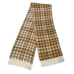 Timberland NWT Womens Plaid Scarf in Wheat 10"x63” Photo 4