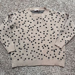 Pink Lily  Tan and Black Knit Polkadot Sweater Size Small Photo 0