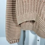 Free People “Butterfly” Chunky Knit Mock Neck Sweater Clay Pink XS Photo 4