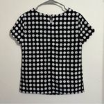 J.Crew  Black and white polka dot boxy fit short sleeve blouse, size XXS Photo 2