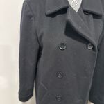 Larry Levine Vintage 80s/90s  Petite Sz:6P Black Wool Long Peacoat Jacket Coat. Photo 8