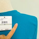 Rafaella Teal Blue Green V Neck 3/4 Sleeve Textured Stripe Top NWT 1X Stretch Photo 8