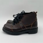 OXS Vintage Women’s Brown Leather Ankle Boots Lace Up Made in Italy Size 37 Photo 1