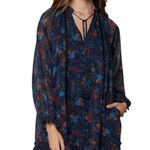 Lost + Wander Mini Dress Women M Navy Blue Floral Blouson Midnight Festival Boho Size M Photo 0