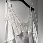 Linea Donatella  Lace Charmeuse Chemise Nightgown Slip Dress Babydoll White L Photo 4
