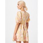 Abercrombie & Fitch Abercrombie | Pink Puff Sleeve Tie Front Dress Photo 4