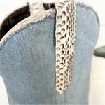 Denim and Snakeskin Western Cowboy Boots NWT 8 Blue Photo 3