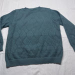 SheIn  Blue Diamond Pattern Crew Neck Sweater Photo 0