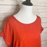 Pleione Red Floral Short Sleeve Round Neck Blouse Size Small Photo 8