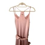 Halston Heritage HALSON HERITAGE Belted Satin Slip Midi Dress Sz Small‎ Photo 5
