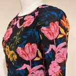 Digital Bloom Silk Bodycon Dress Black Size 4 Photo 7