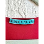 Alice + Olivia  Puff Sleeve Silk Drape Cowl Neck Top Blouse Burgundy Women's Large Photo 2