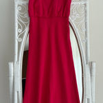 ZARA Dress Small Pink Midi Gathered Empire Waist Dopamine Date Night Brunch Girl Photo 0