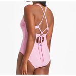 Life is Good X-Large Swimsuit One-Piece Chairs Tie-Back Scoop Neck UPF 50+ Pink Photo 1