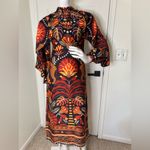 Farm Rio   RED NATURE BEAUTY SCARF BACKLESS MIDI DRESS Size XXS. Photo 1