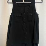 Forever 21 Gold Stud Black Tank Blouse Medium Photo 0