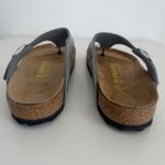 Birkenstock  Gizeh Birko Flor Sandal 39 & 40 Mismatched Silver Metallic Slides Photo 8