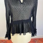 Maje  Laurine Swiss Dot High Neck Blouse Photo 5