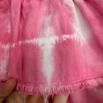 Love Shack Fancy Landen Skirt Size 4 Pink Tie Dye Tiered Ruffle Mini Skirt Cotton Photo 6