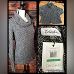 Calvin Klein  NWT black and white knit cowl neck pullover sz L, 21” P2P Photo 1