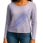 Aeropostale Sequin Feather Lightweight Purple Sweater Live Love Dream Size Large Photo 0